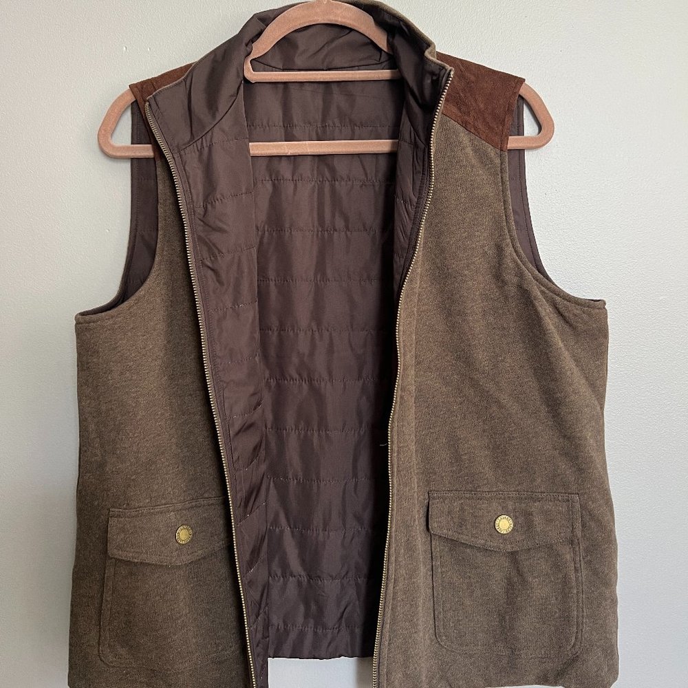 Lauren Ralph Lauren Reversible Vest Heathered Quilted Brown